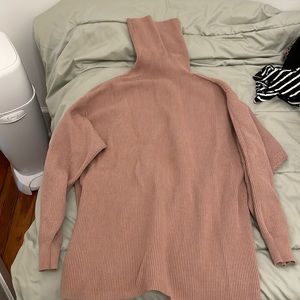 Free people xs turtleneck sweater in dusty rose